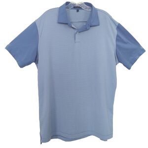 Peter Millar Crown Golf Polo Size Large Lunar Blue Colorblock